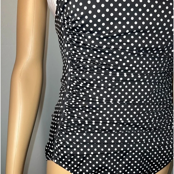 Swim solutions, 10, 1 piece, ruched sides w/tummy control panel, square neckline - Picture 2 of 10